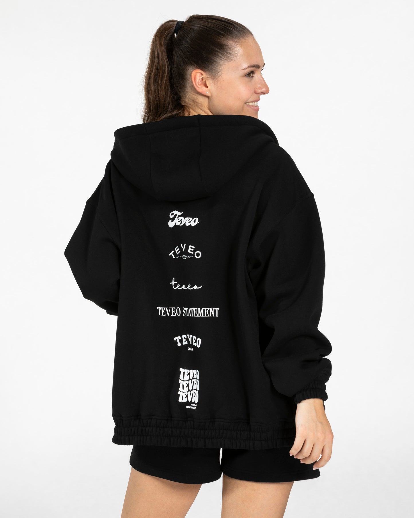 Anniversary Oversized Zip Jacke Women "Schwarz"