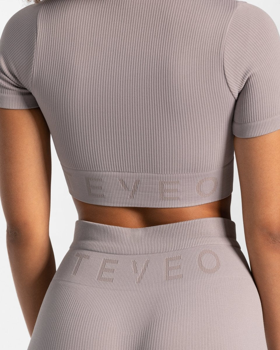 Ribbed Crop Top "Stone" - TEVEO